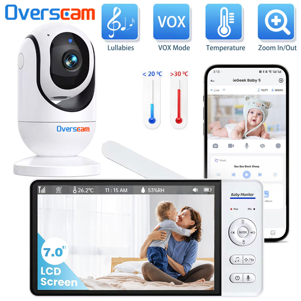Home Security Cameras Uk - 7.0 인치 스크린 베이비 모니터 5000mAh