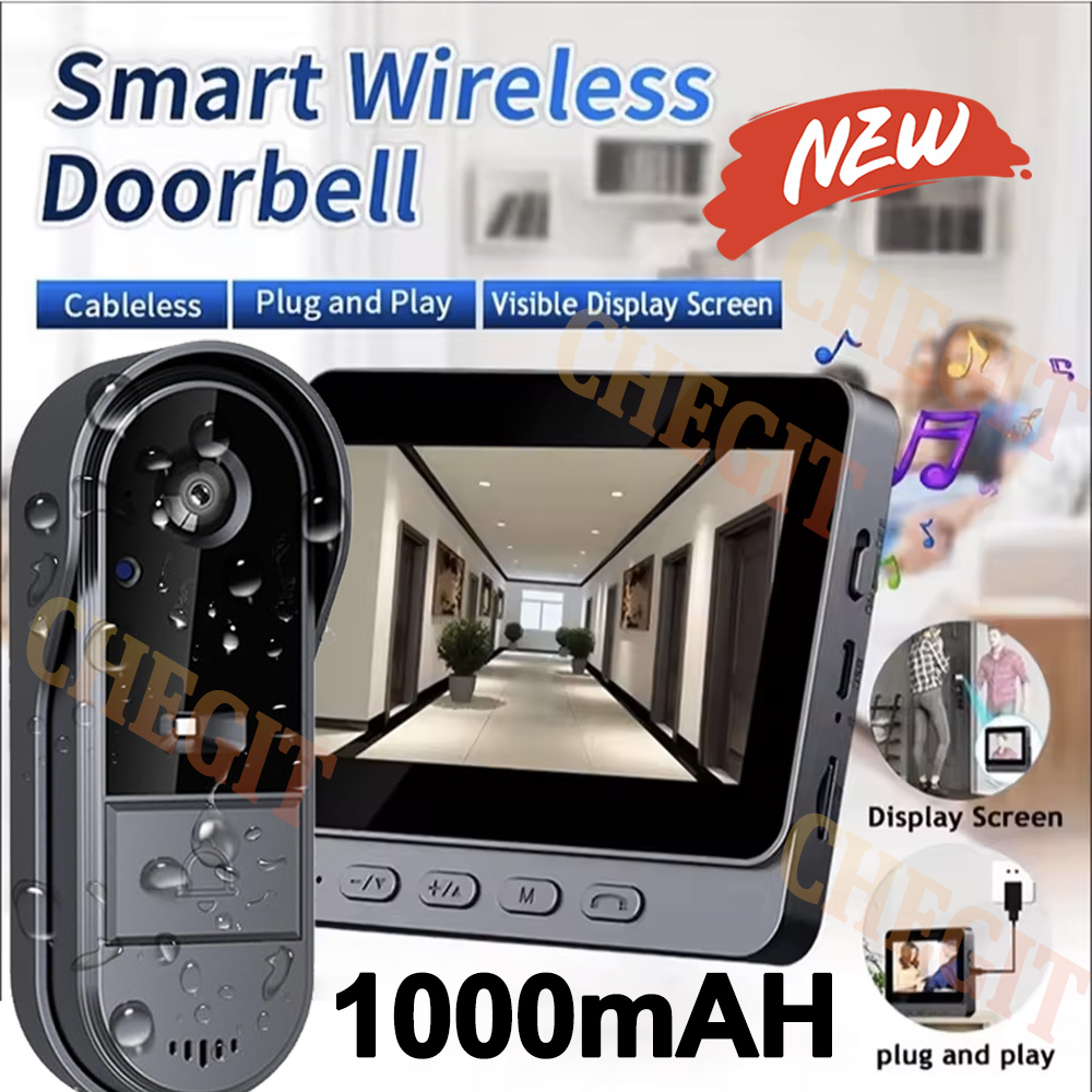 Home Security Tech - 무선 와이파이 초인종 카메라 1080P 비디오
