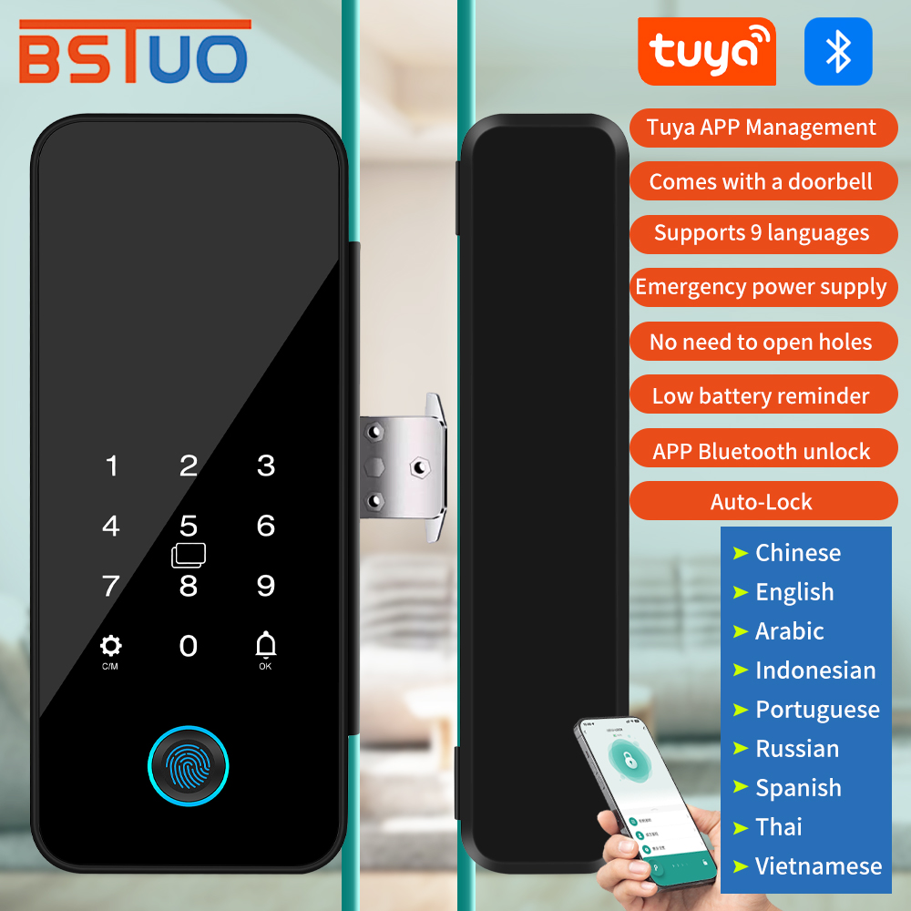 Home Security Keypad - 다기능 스마트 유리 도어락 전자식 디지털