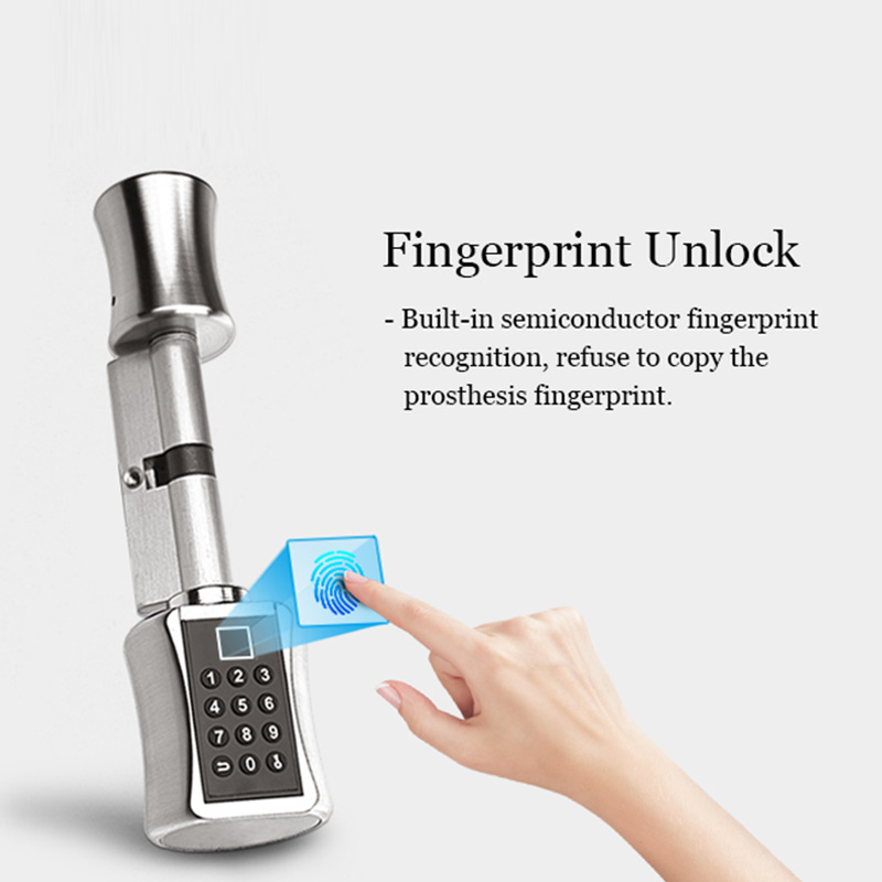 지문 스마트 실린더 잠금 암호 생체 인식 전자 도어 잠 - Home Security Keypad 리뷰 및 가격