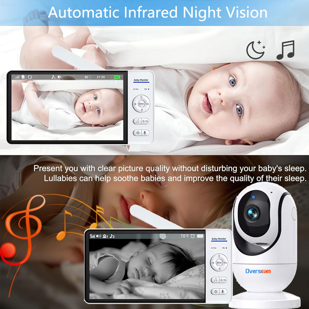 7.0 인치 스크린 베이비 모니터 5000mAh 배터리 - Home Security Cameras Uk 리뷰 및 가격