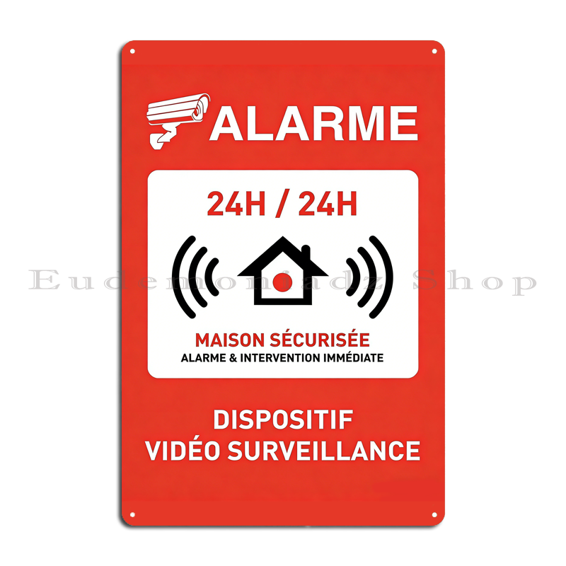 레트로 24시간 알람 시스템 금속 간판 플라크 빈티지  - Home Security Equipment 리뷰 및 가격