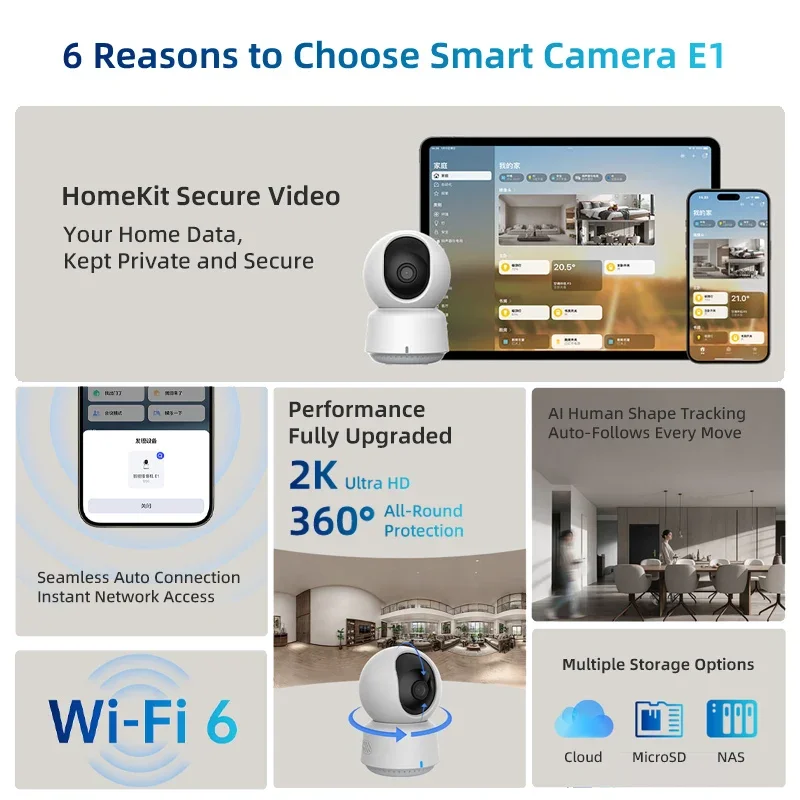 오리지널 아카라 스마트 카메라 E1 2K 1296P 3 - Home Security News 리뷰 및 가격