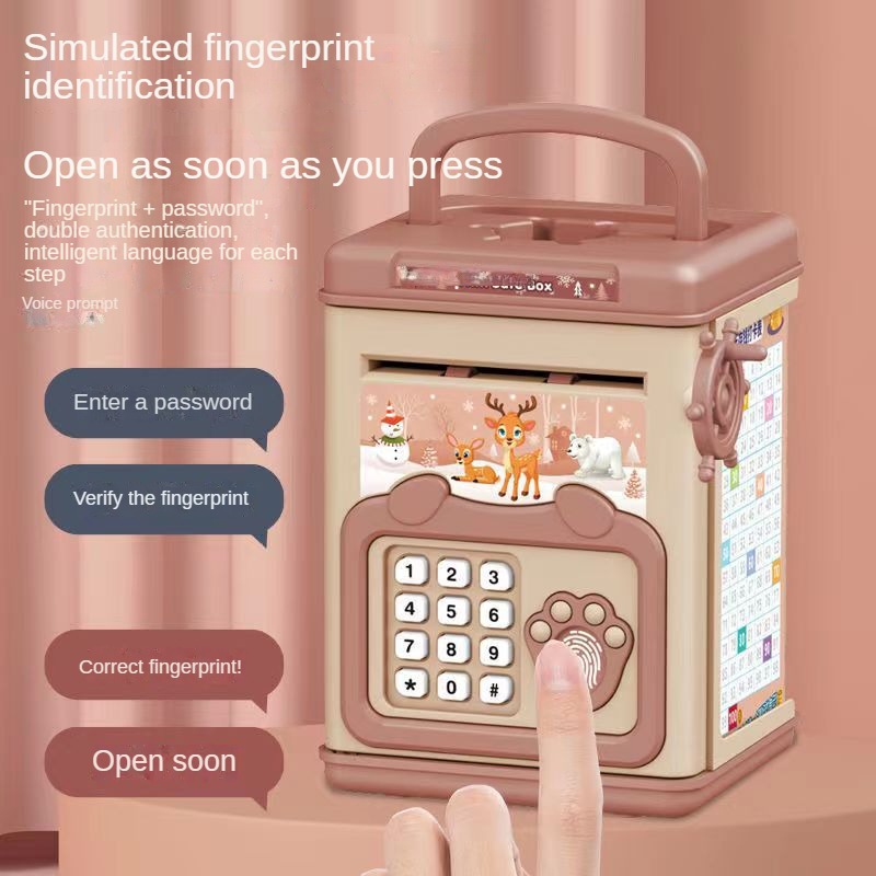 지문이있는 돈 상자 돼지 저금통 동전 용 전자 ATM  - Home Security Electronics 리뷰 및 가격