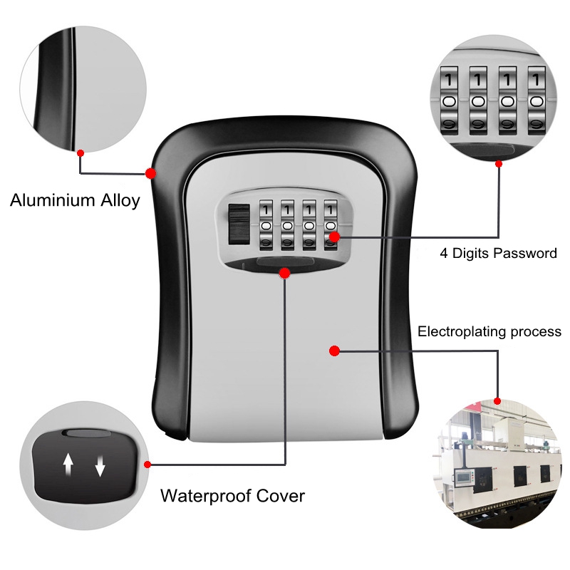 방수 암호 키 저장 잠금 상자 안전한 4 자리 조합 야 - Home Security Lock System 리뷰 및 가격