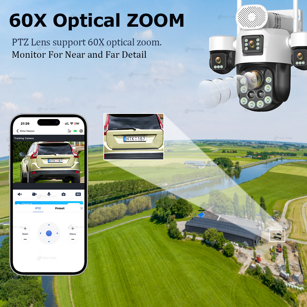 AOV 4렌즈 야외 감시용 태양광 카메라 20MP 4G - Home Security News 리뷰 및 가격