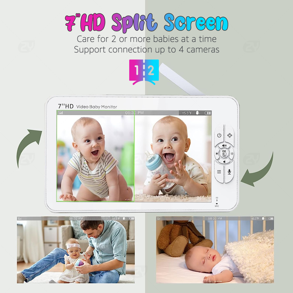 7인치 1080P 베이비 모니터 듀얼 카메라 분할 화면 - Home Security Cameras Uk 리뷰 및 가격