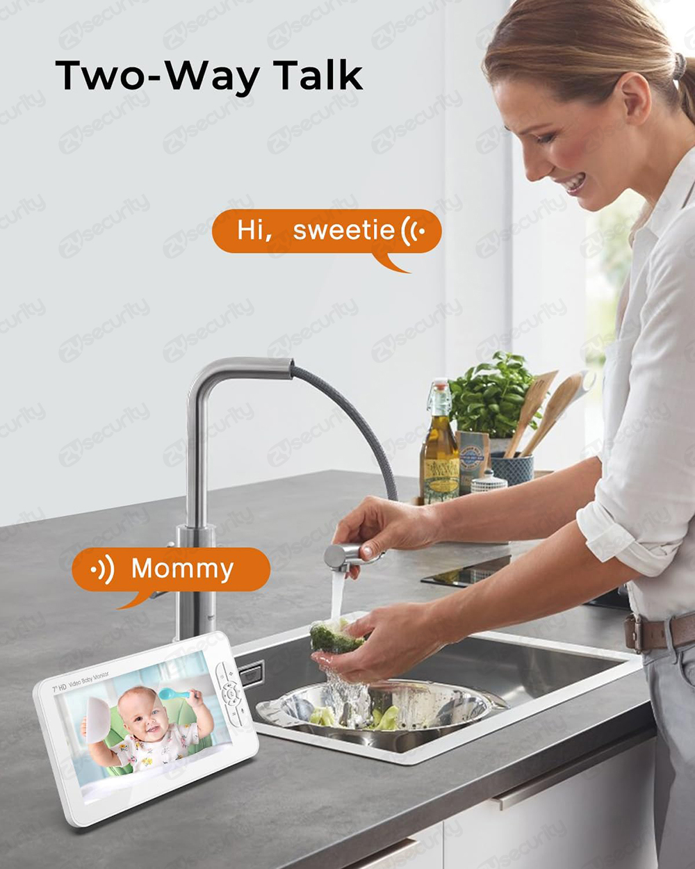 7인치 1080P 베이비 모니터 듀얼 카메라 분할 화면 - Home Security Cameras Uk 리뷰 및 가격