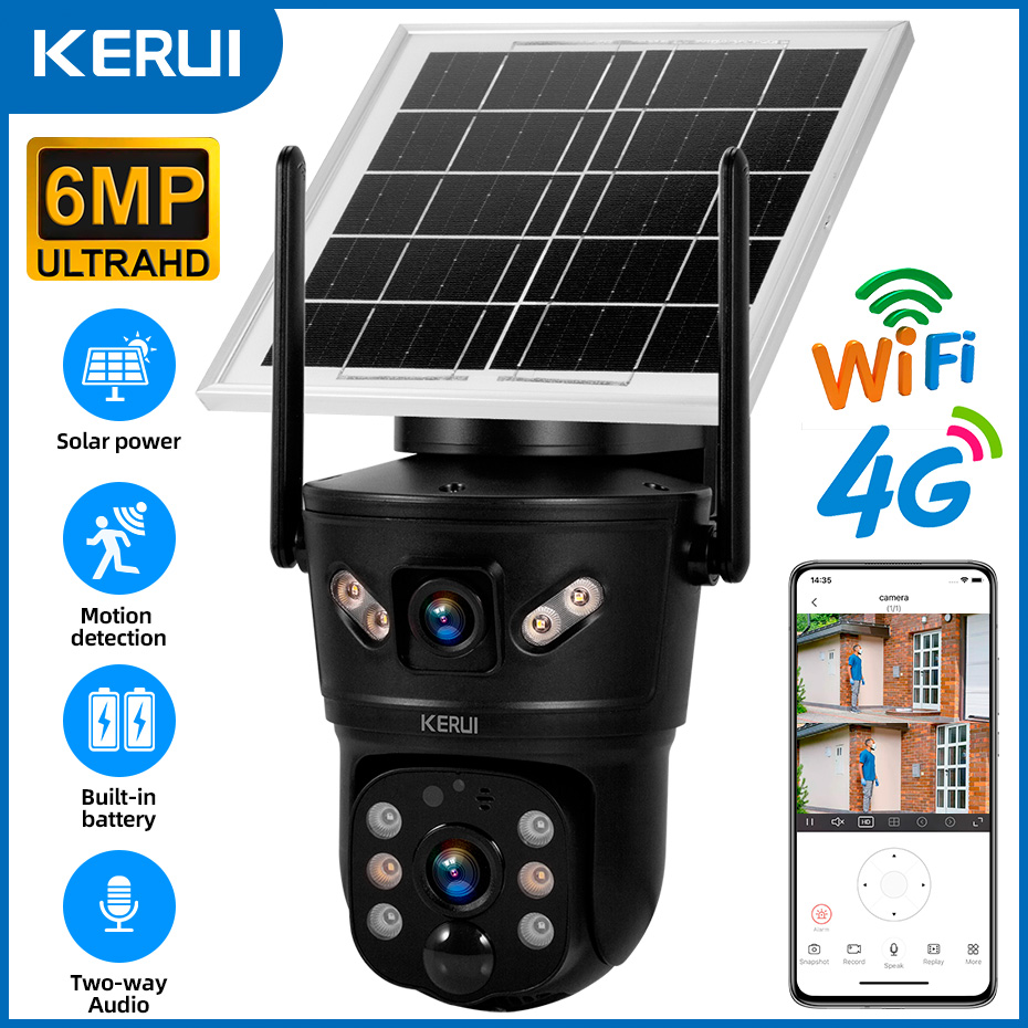 KERUI 야외 6MP 태양 광 카메라 4G SIM W - Home Security And Cctv 리뷰 및 가격