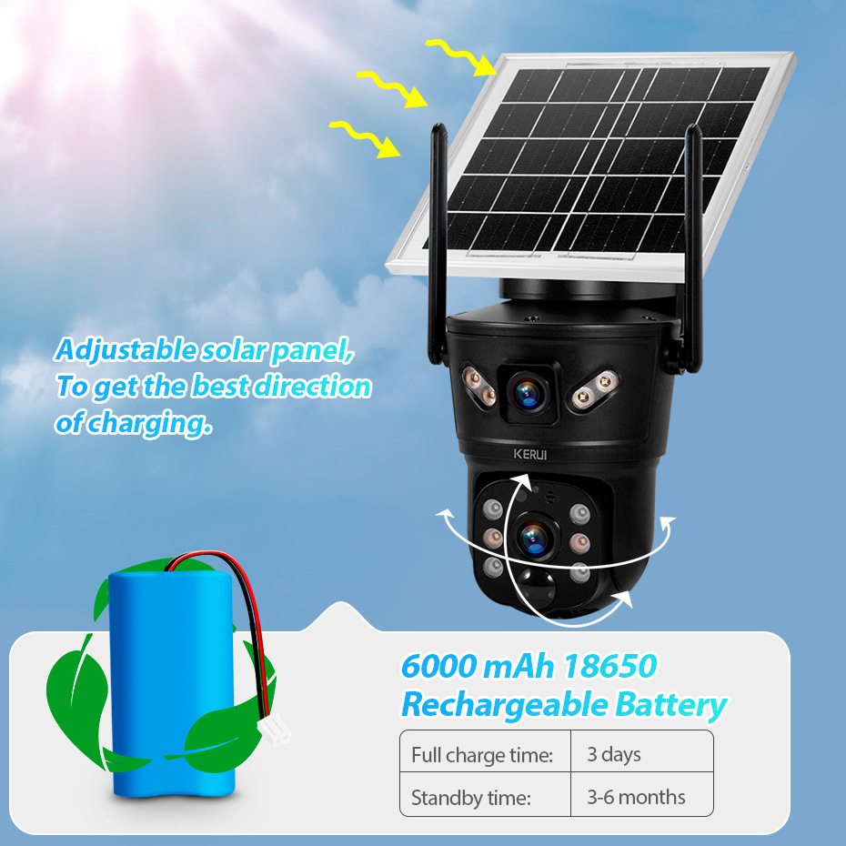 KERUI 야외 6MP 태양 광 카메라 4G SIM W - Home Security And Cctv 리뷰 및 가격