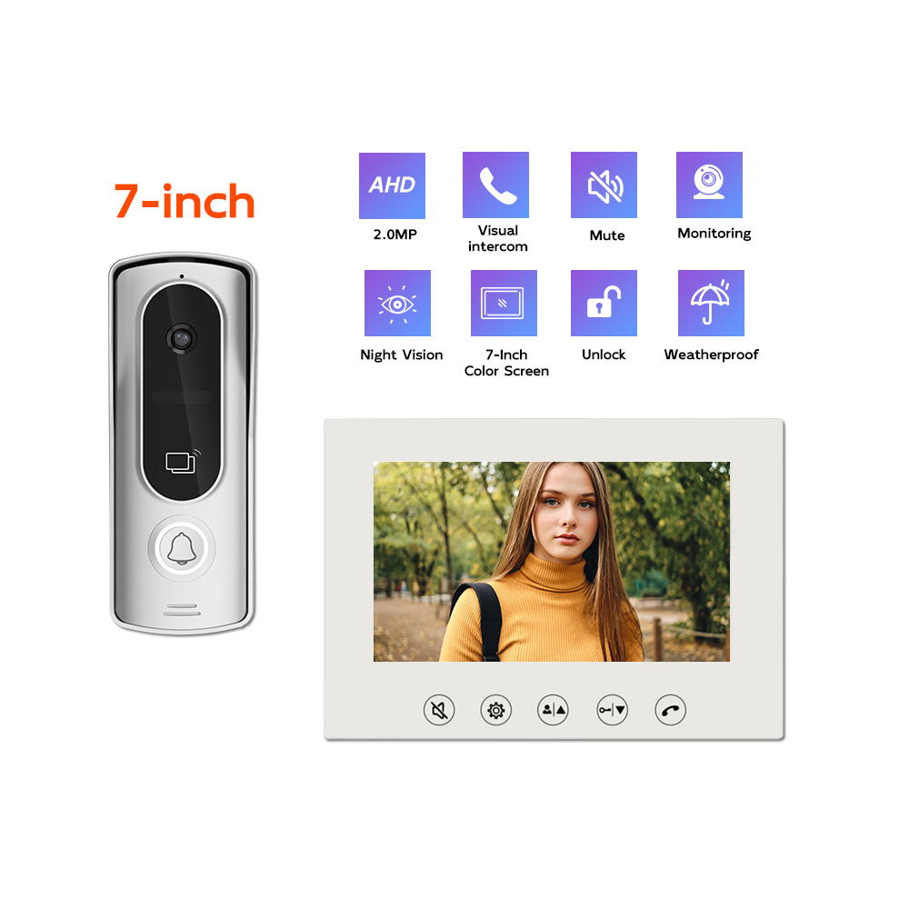 HD 비디오 인터콤 도어벨 방수 홈 보안 시스템 (모니 - Home Security Cameras Uk 리뷰 및 가격