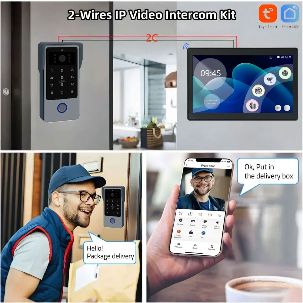 투야 와이파이 스마트 홈 비디오 도어폰 비디오 인터콤  - Home Security Cameras Uk 리뷰 및 가격
