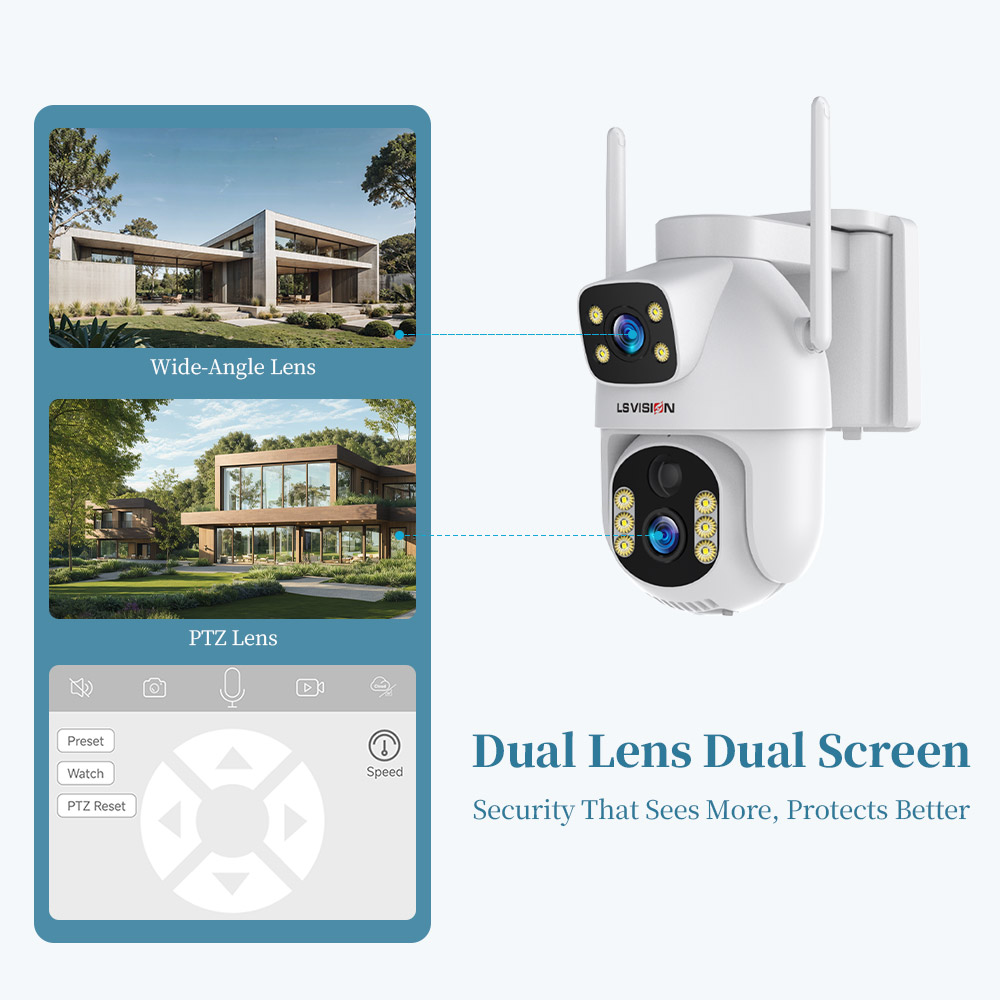 LS VISION 듀얼 렌즈 태양광 보안 카메라 8MP - Home Security Cameras Uk 리뷰 및 가격