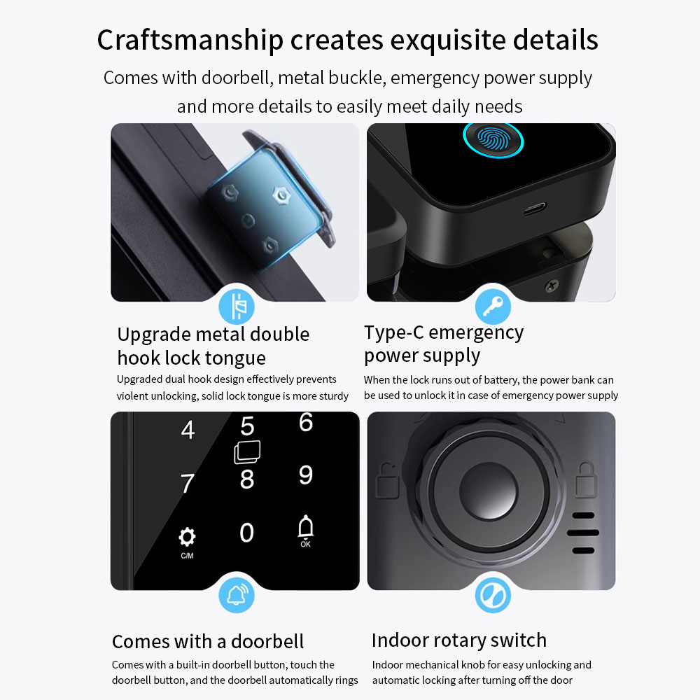 다기능 스마트 유리 도어락 전자식 디지털 생체 지문 투 - Home Security Keypad 리뷰 및 가격