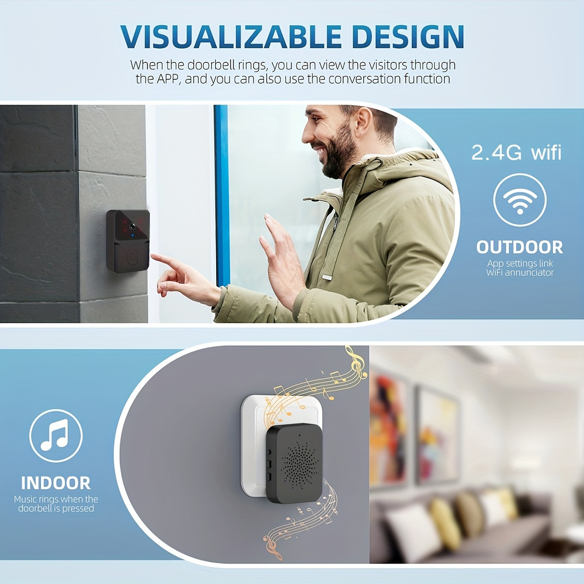 Tuya 무선 스마트 비디오 초인종, 2.4G WiFi - Home Security News 리뷰 및 가격